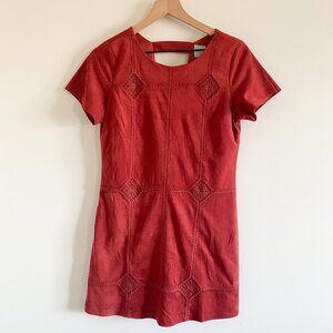 Skies Are Blue Faux Suede Mini Dress